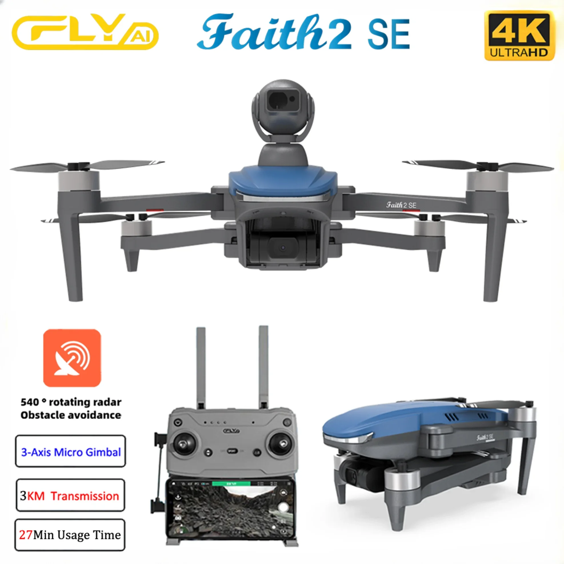 Jjrc Drone X12 - 信仰2 SE 540搭載 ° 障害物回避機能付き3軸ジンバル搭載プロ仕様4KカメラGPS 3KM
