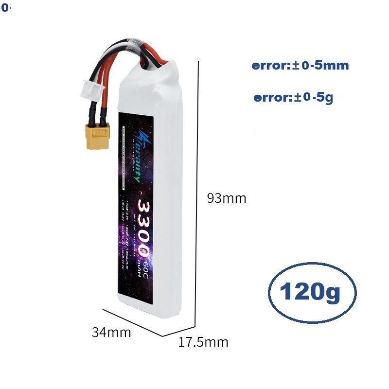 2S 7.4V リポバッテリー 3300mAh 60C 車  - Drone Battery 3S のレビューと価格
