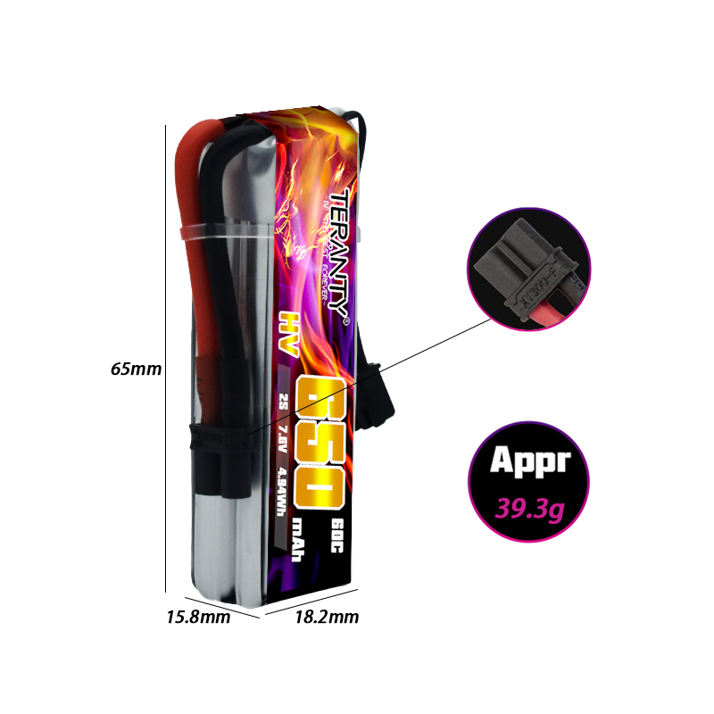 2/4/6/10個入り TERANTY 650mAh 2S  - Drone Battery Lipo のレビューと価格